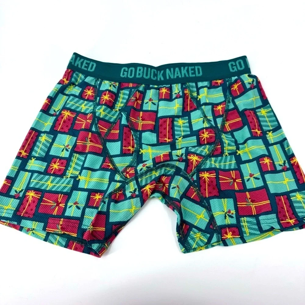 Duluth Trading Co Green and Red Holiday Boxer‎ Briefs Vibrant Geometric Design